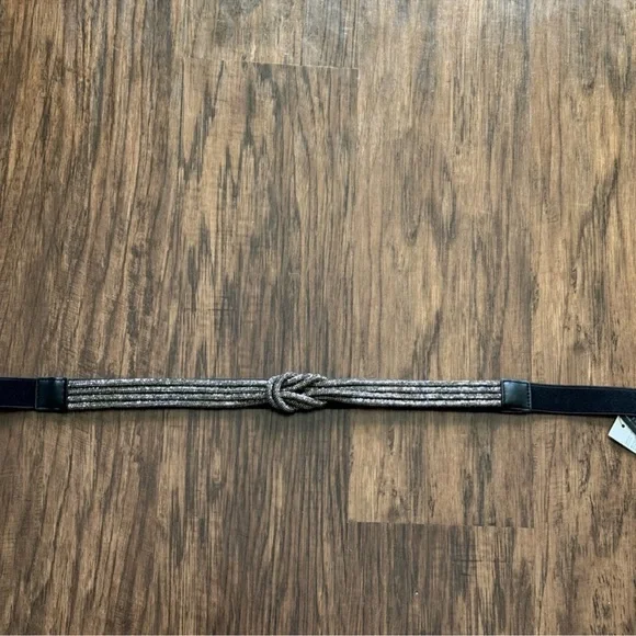 WHBM black crystal knot stretch belt WHBM black crystal knot stretch belt  main image 2
